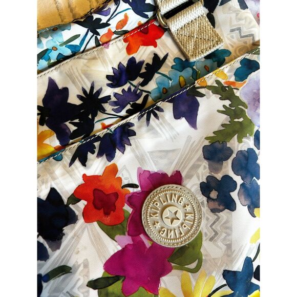 KIPLING bright multicolor floral small tote shoulder bag - Picture 3 of 10